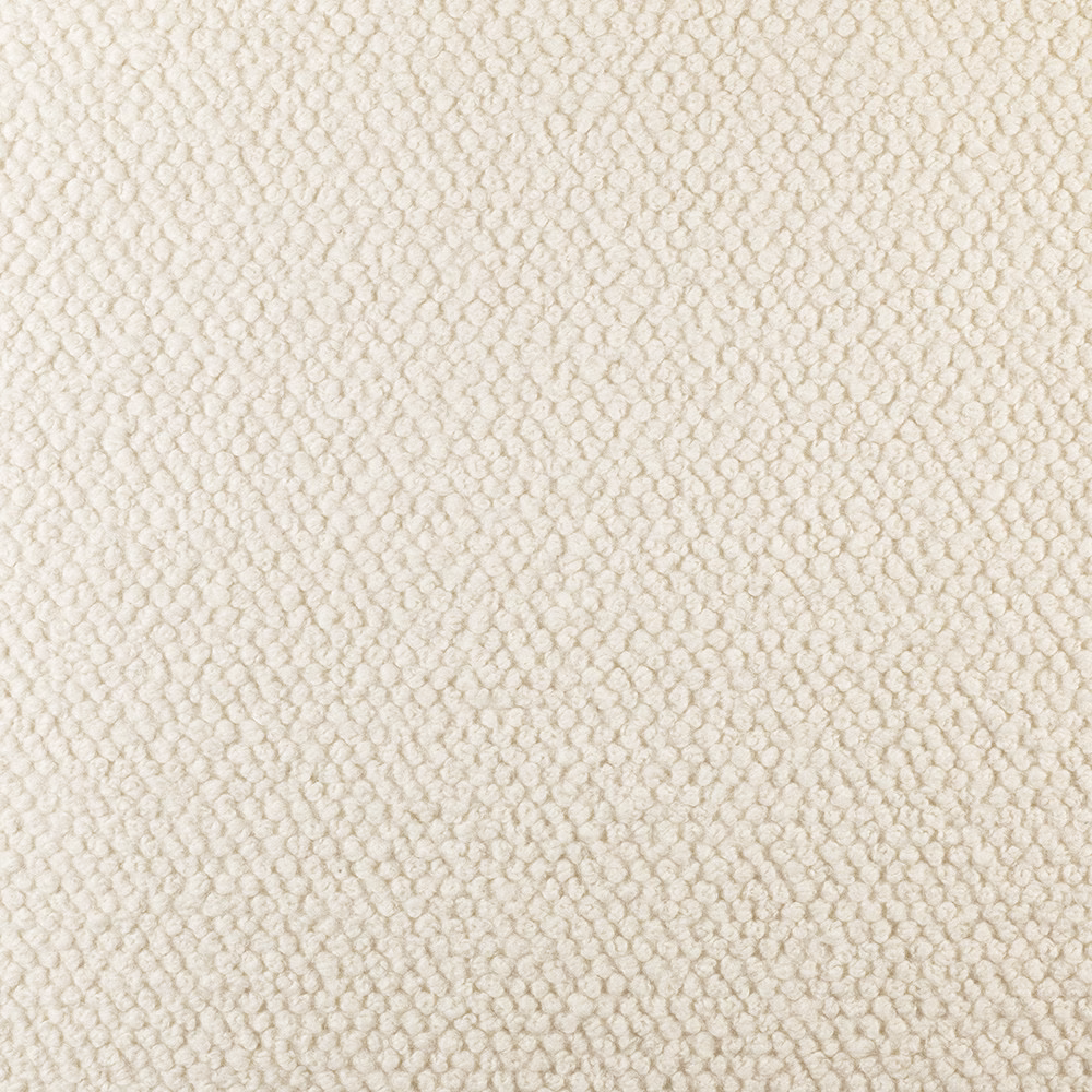 Warm ivory fabric with a dense, irregular small-scale looped weave