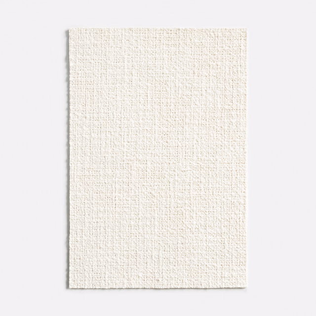 Rectangular swatch of warm ivory fabric with a finely textured plain weave