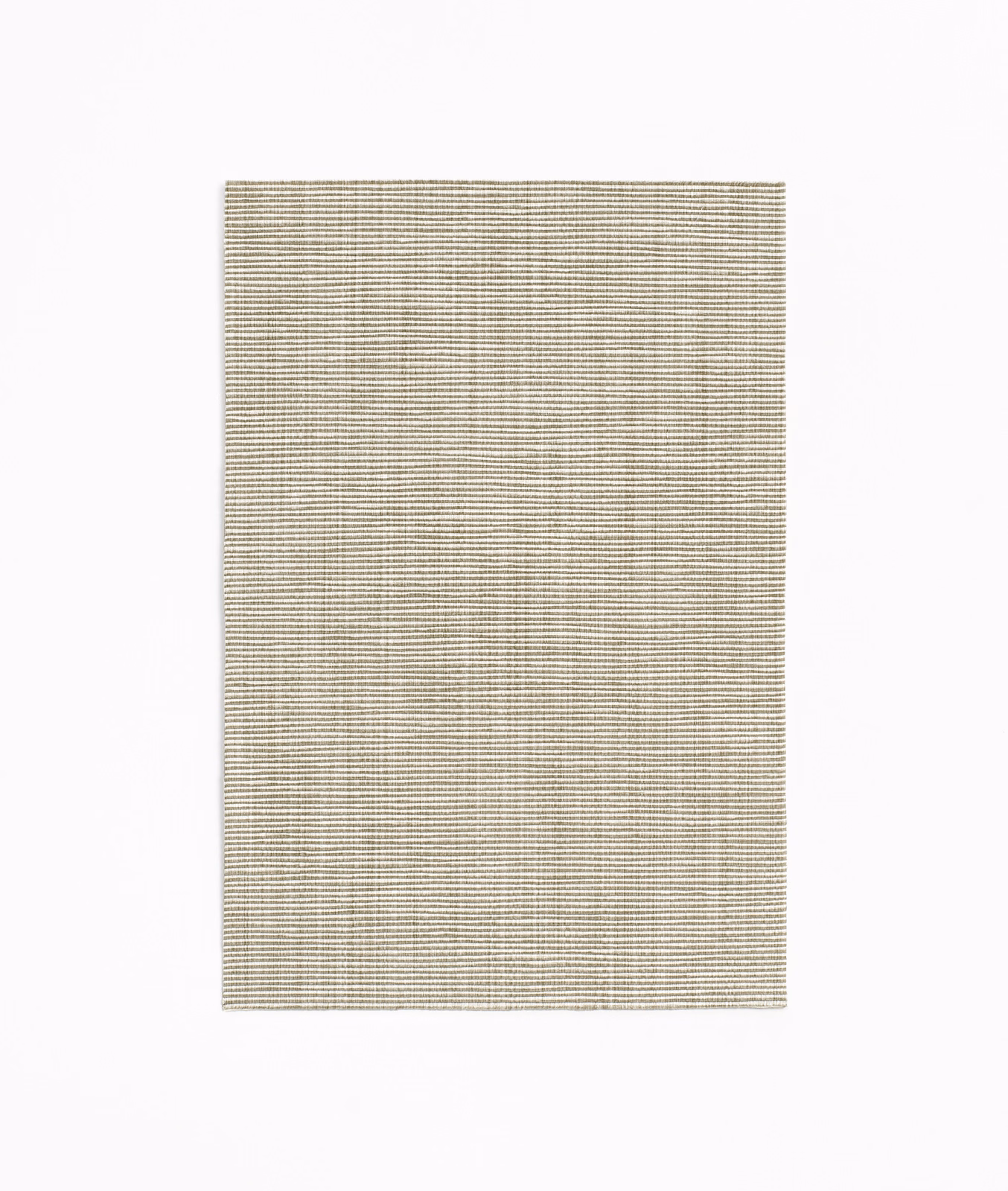 Warm ivory-beige fabric swatch with fine horizontal ribs and subtle taupe flecking