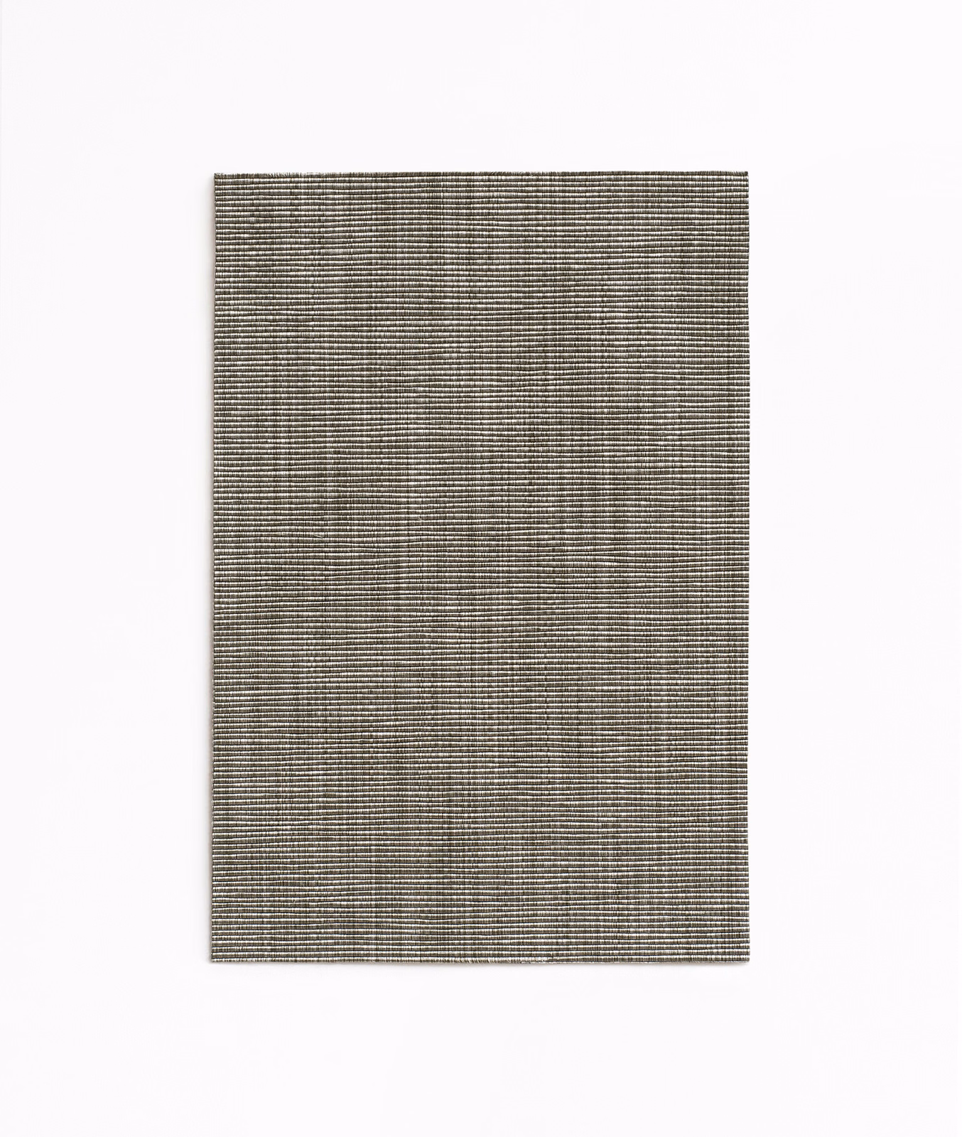 Muted taupe-grey Jasper Roc fabric with dense fine horizontal ribbed stripes