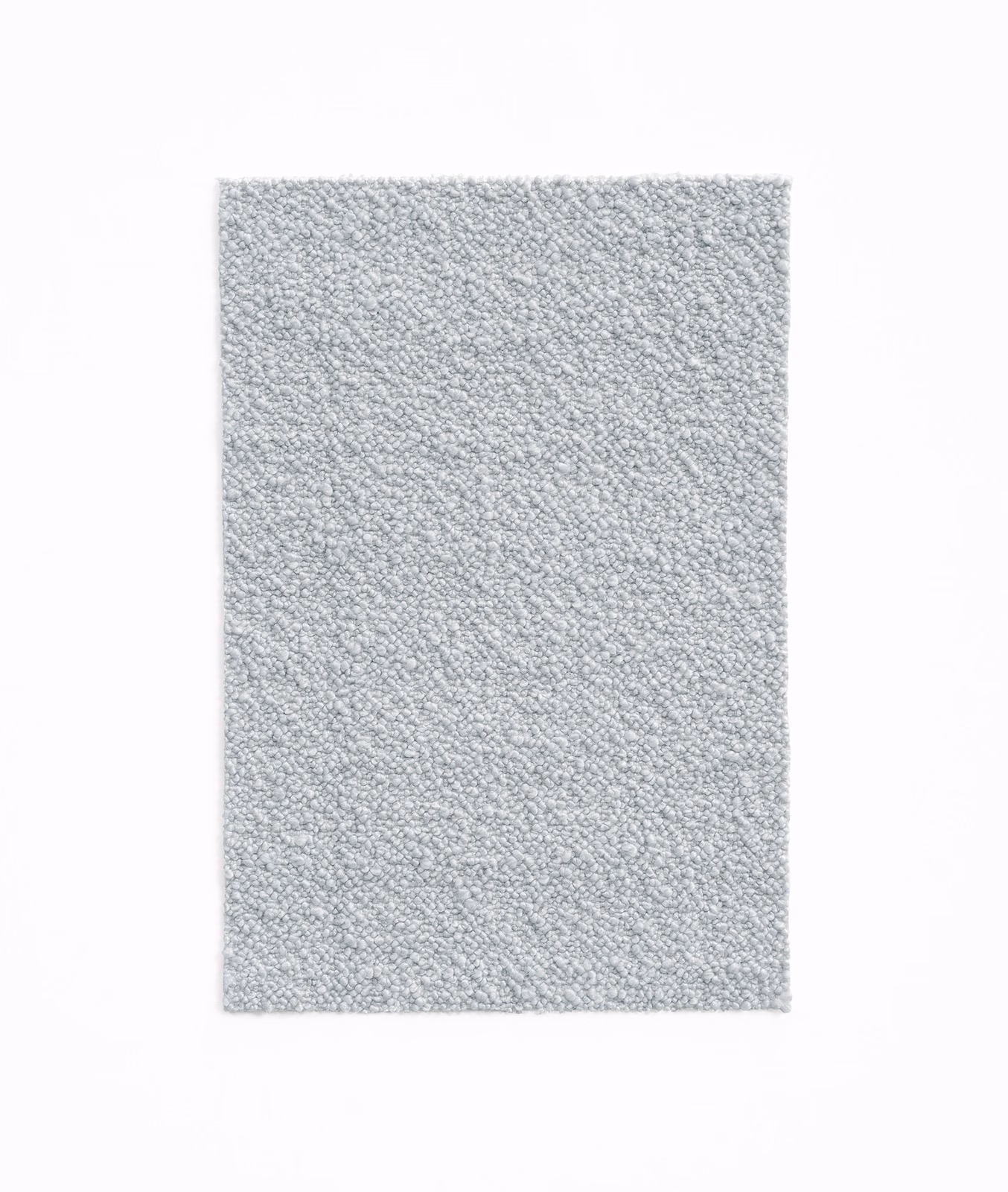 Pale cool-grey Karakorum Perla swatch with dense, softly nubby looped texture