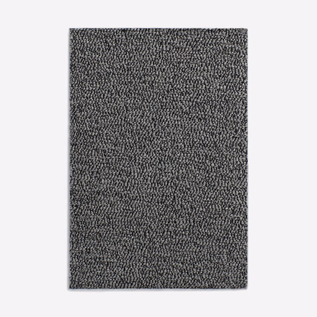 Dark charcoal-grey swatch showing a dense, finely looped textured weave