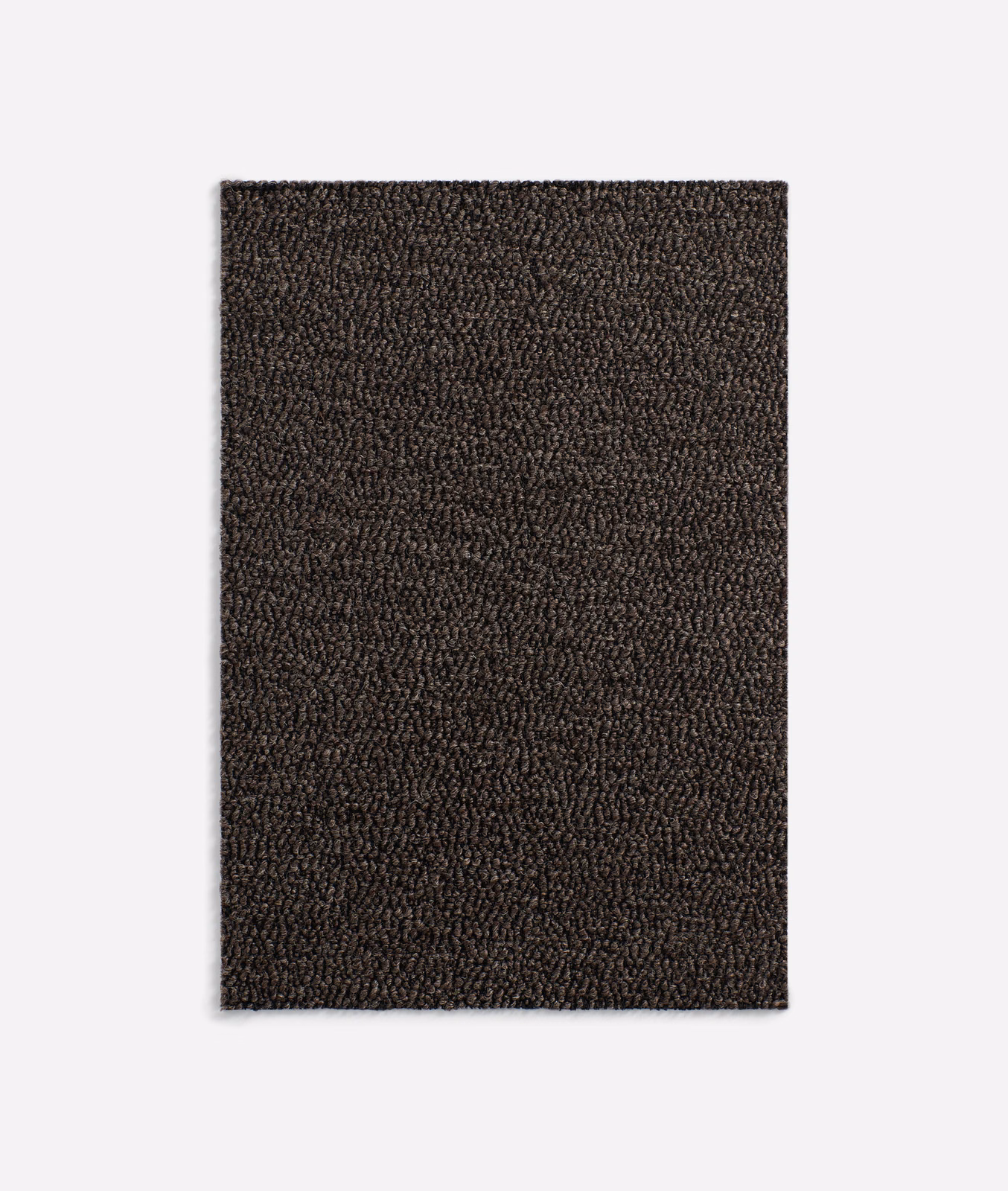 Dark castoro-brown upholstery swatch with dense, irregular looped texture