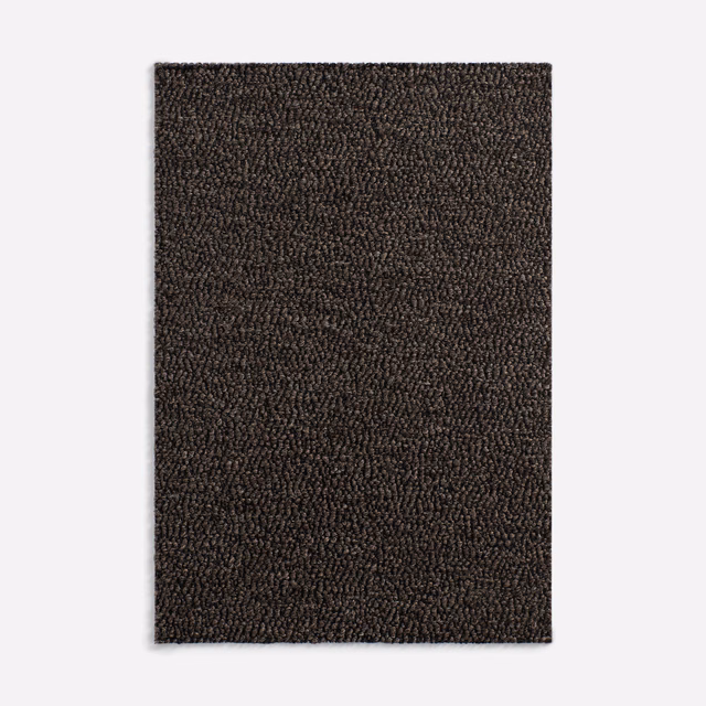 Dark castoro-brown upholstery swatch with dense, irregular looped texture