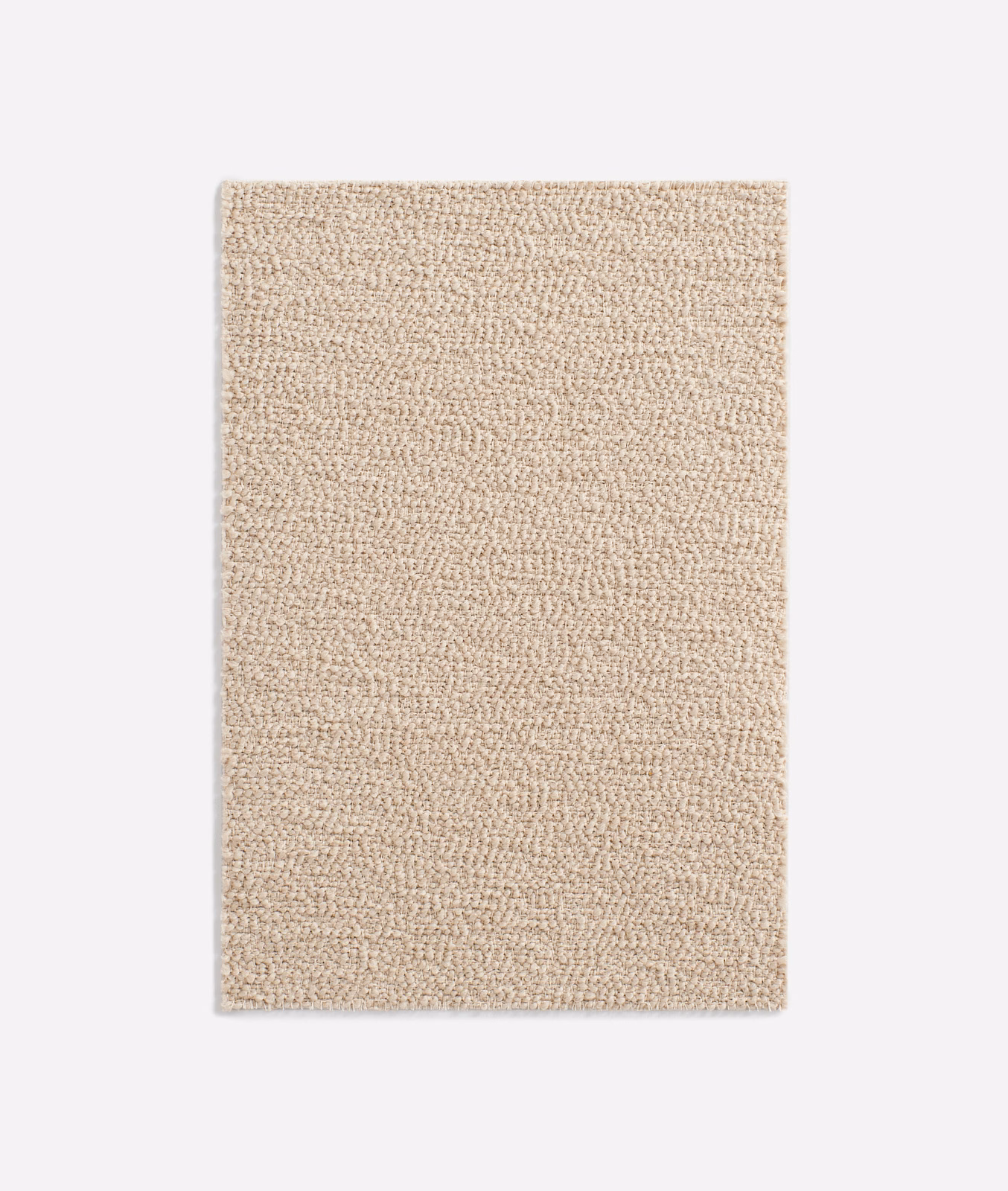 Warm oat-beige fabric swatch with fine horizontal looped texture