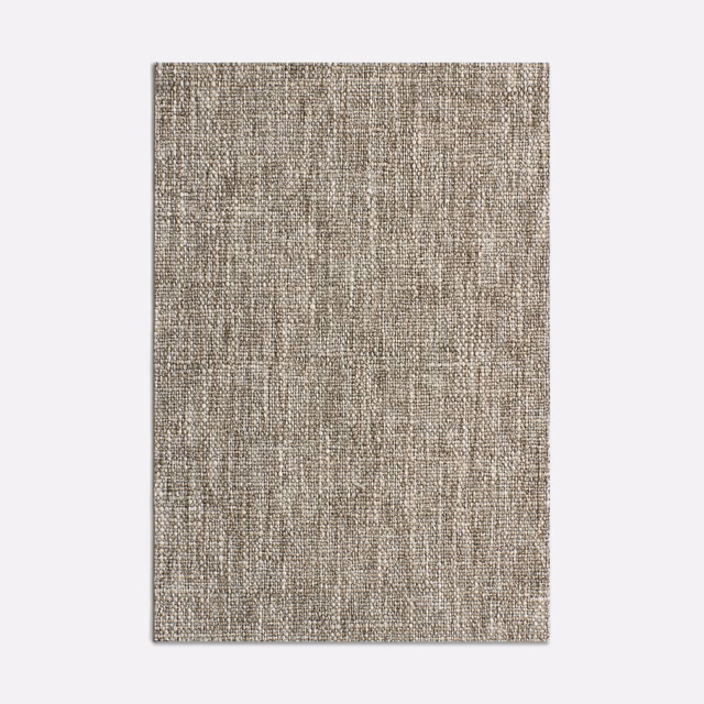 Warm taupe-grey woven swatch with fine vertical striations and subtly flecked texture