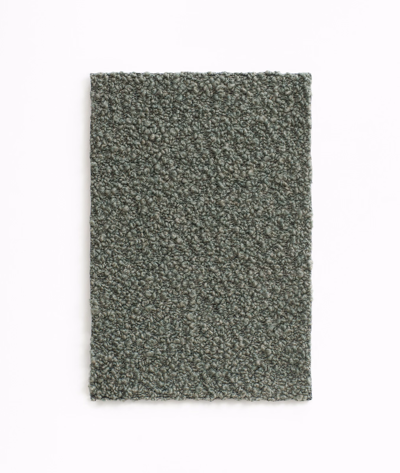 Muted loden green-grey fabric swatch with a dense, irregular nubby weave