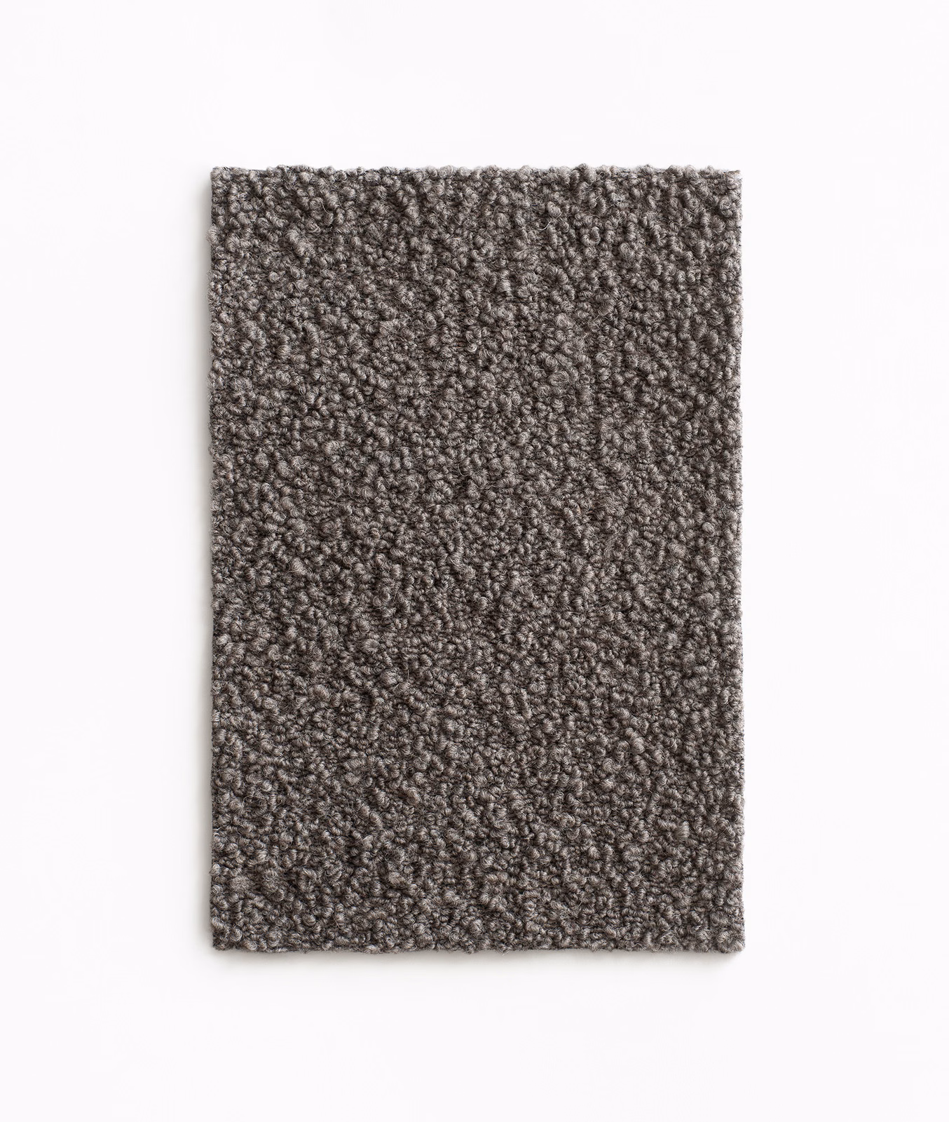Deep taupe-brown upholstery swatch with dense, irregular looped texture