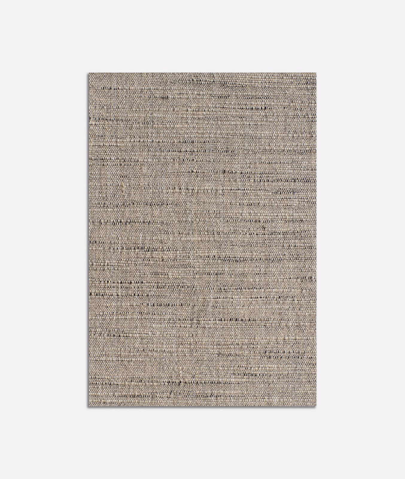 Warm taupe-grey upholstery swatch with fine irregular horizontal woven texture