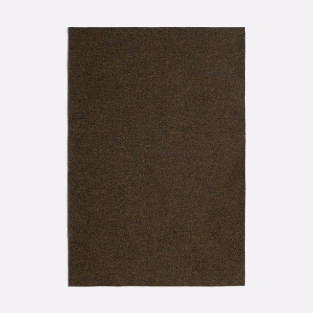 Deep olive-brown plain textile with a soft, close fleeced surface