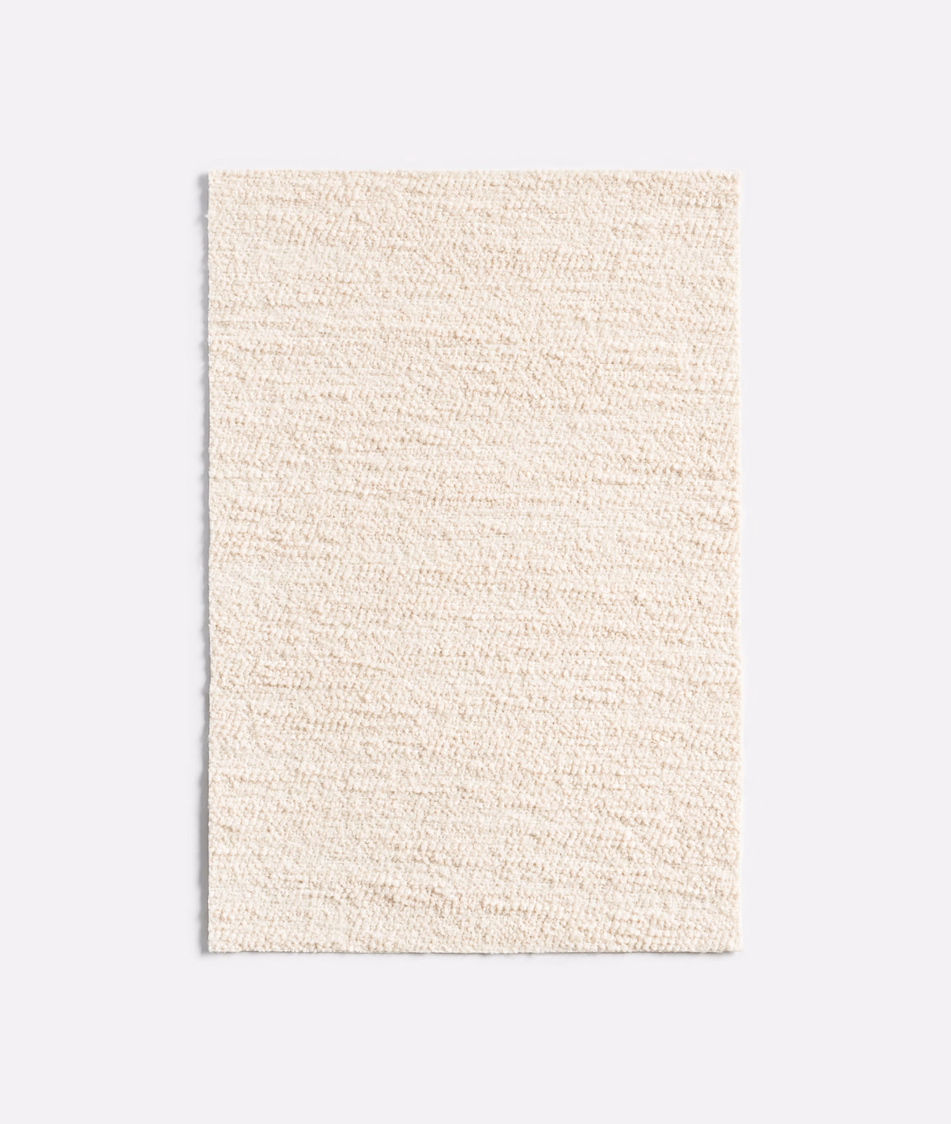 Warm ivory woven upholstery swatch with fine irregular horizontal texture