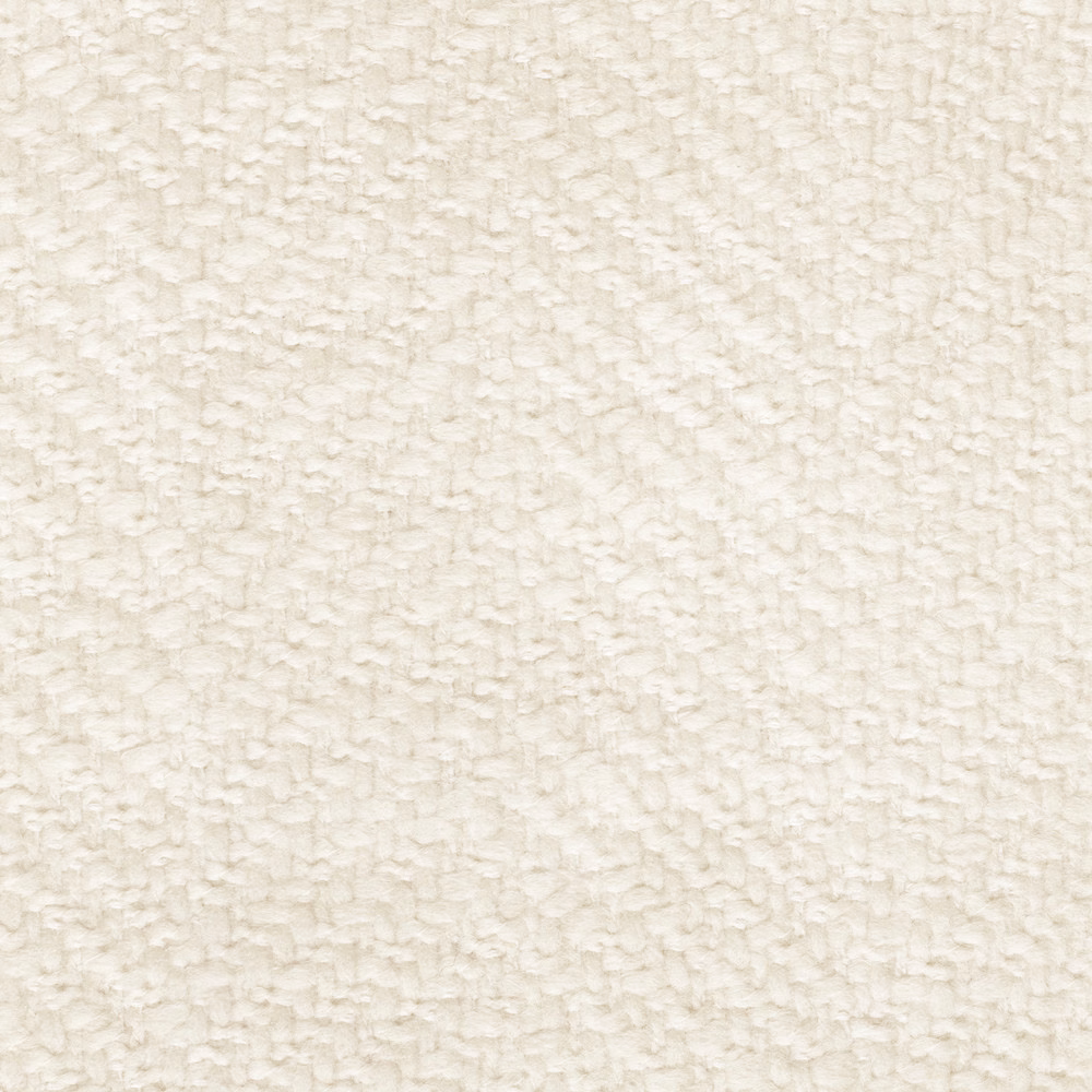 Close-up of Polar White fabric with an irregular ivory-white nubby weave