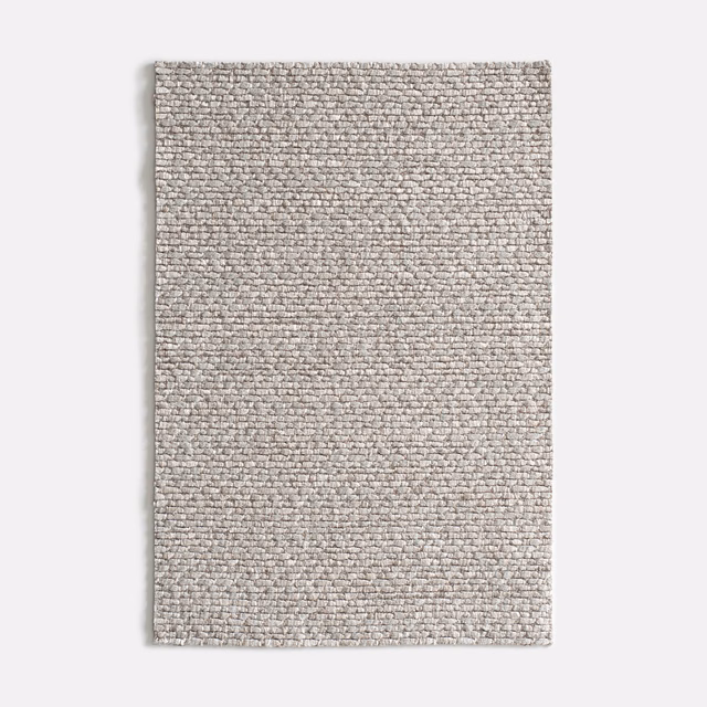 Light greige Sorogoyen fabric showing a dense, flecked looped weave