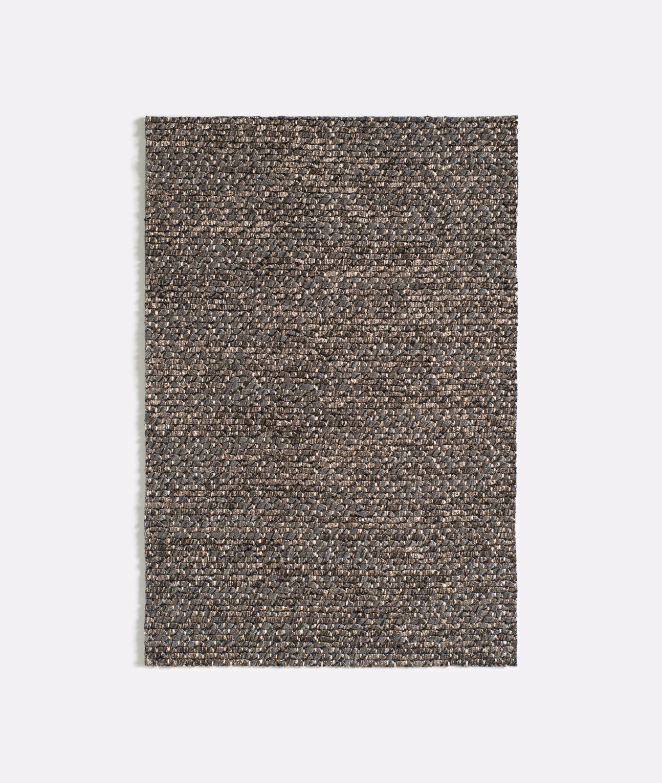 Charcoal and taupe nubby woven upholstery fabric with a softly mottled slate-grey surface