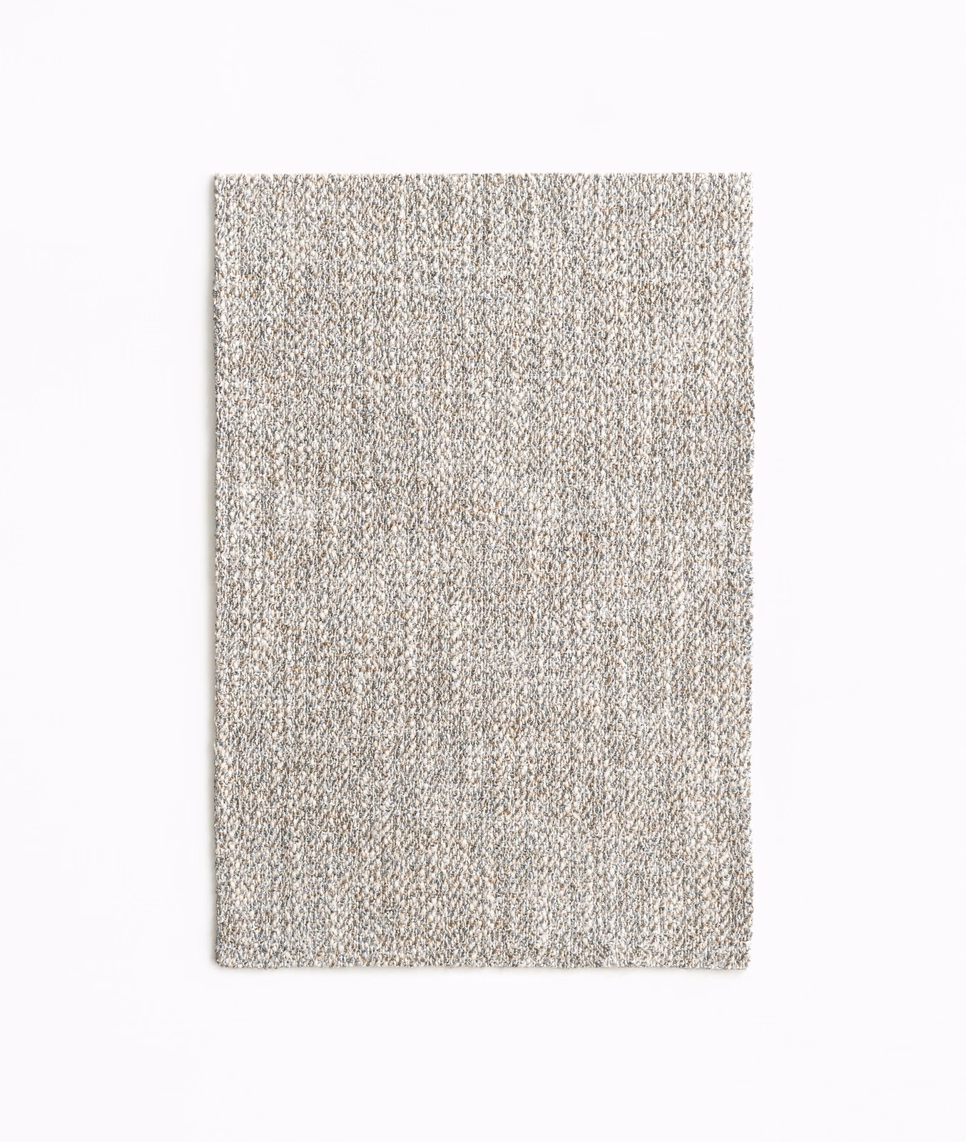 Close view of silvered greige fabric with fine flecked vertical weave