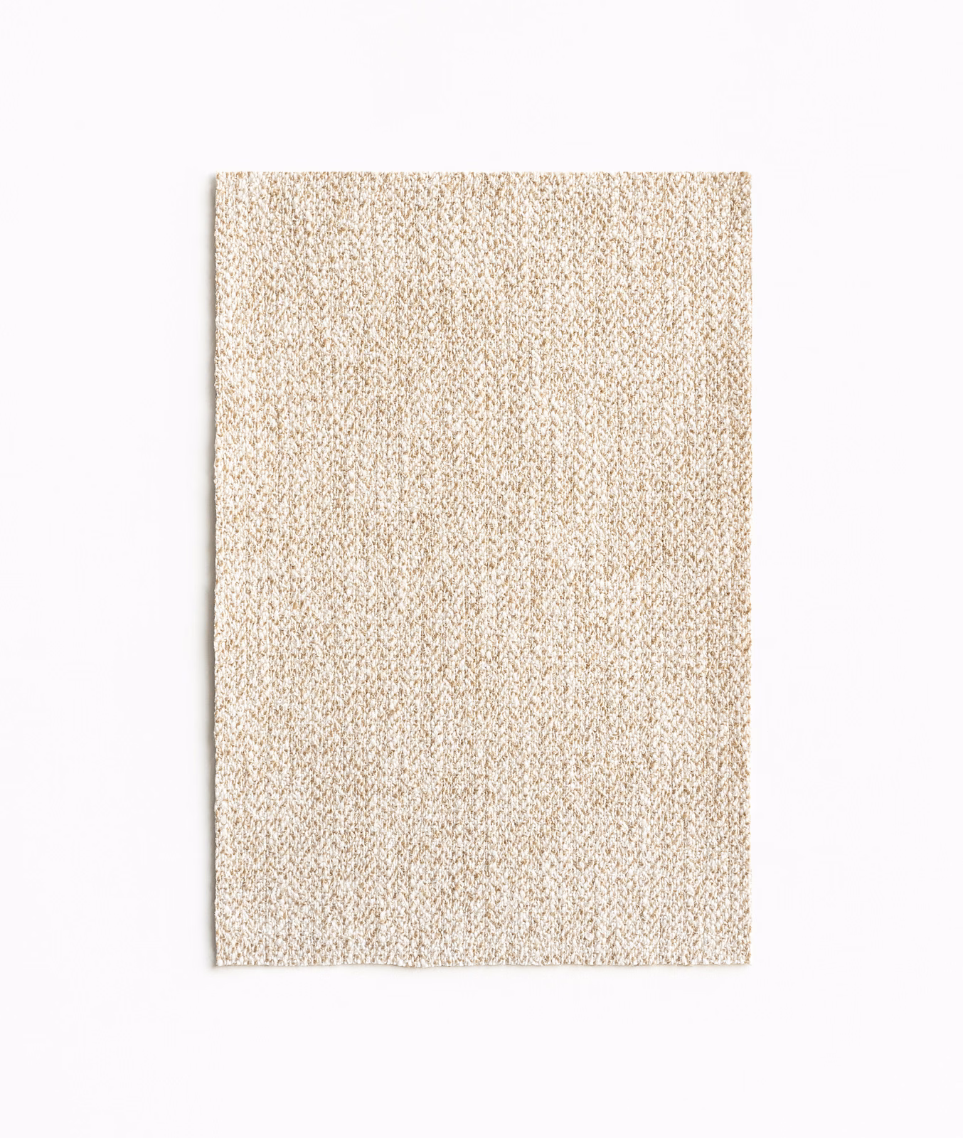 Warm ivory Dedar fabric with a fine beige herringbone weave