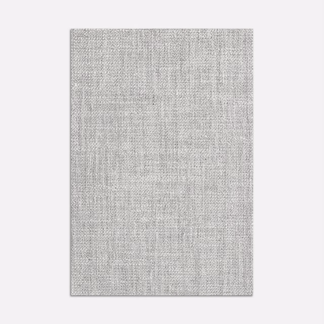 Pale pearl-grey woven fabric swatch with fine vertical tonal texture