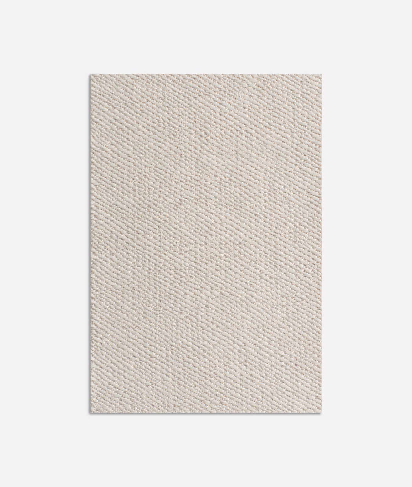 Warm ivory upholstery swatch showing a fine, even diagonal twill weave