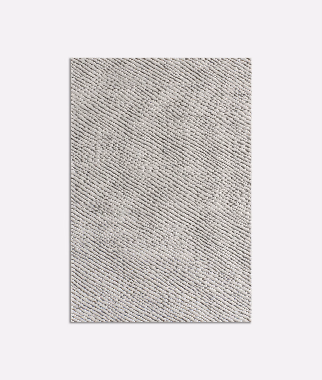 Pale pearl-grey fabric swatch with tightly packed diagonal twill ribs.