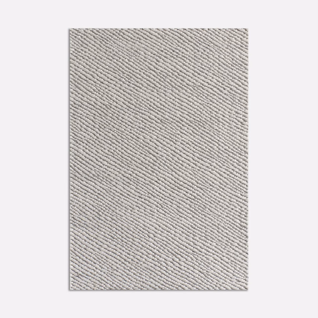 Pale pearl-grey fabric swatch with tightly packed diagonal twill ribs.