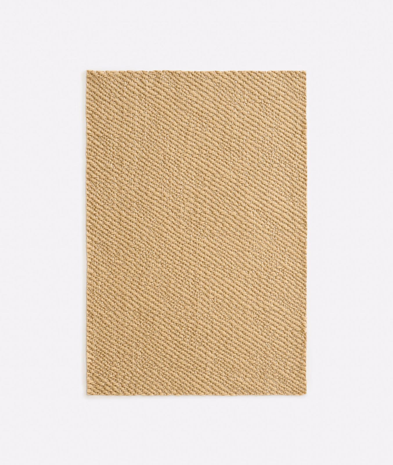 Warm raffia-beige swatch showing a fine, closely spaced diagonal twill weave