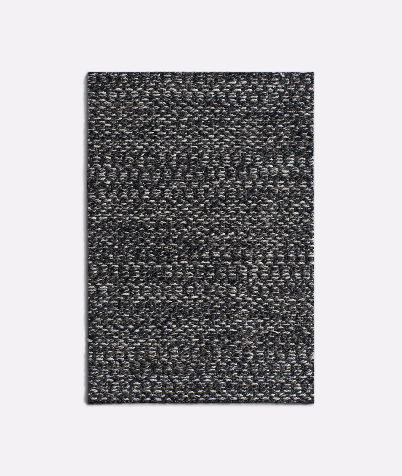 Dark charcoal-grey upholstery swatch with dense nubby weave and tonal bands
