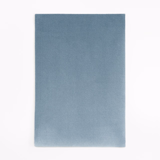 Muted blue-grey velvet swatch with an even, softly light-catching pile