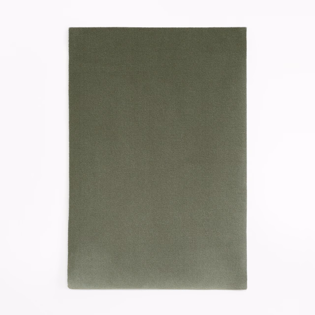Muted olive green velvet swatch with a soft, even brushed pile
