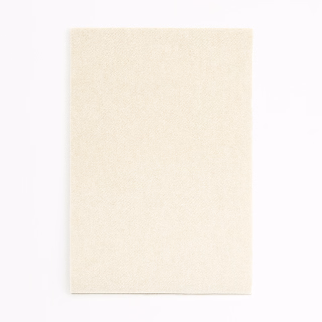 Pale ivory cream velvet swatch with subtle melanged texture and soft nap