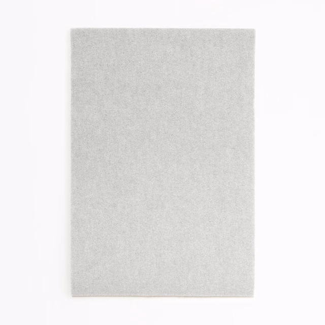 Pale cool-grey velvet swatch with a fine, softly mottled melange texture