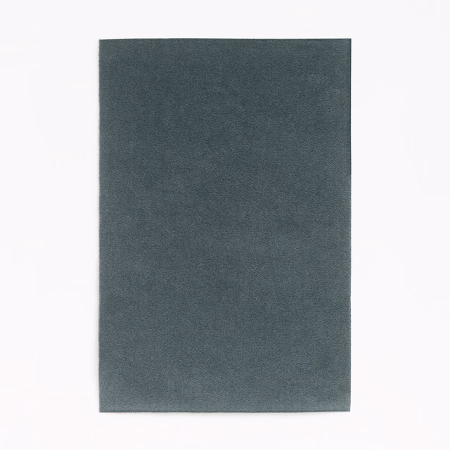 Deep storm-blue velvet swatch with a subtly brushed, low-lustre surface.