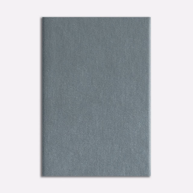 Cool blue-grey velvet swatch with a short pile and subtle vertical nap variation