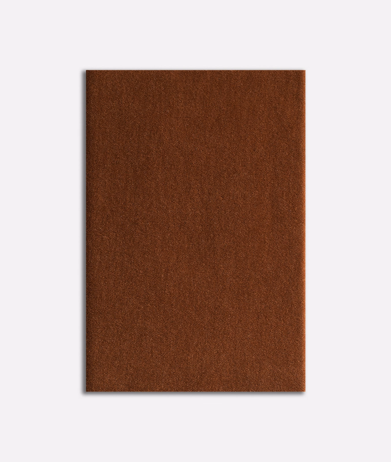 Warm russet-brown velvet swatch with subtle nap direction and soft sheen