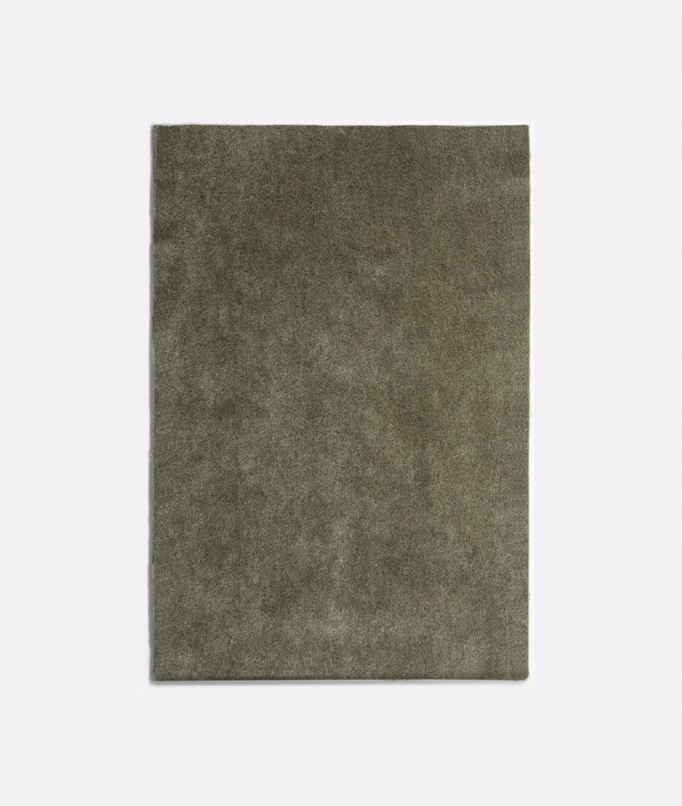 Muted celadon-grey velvet with softly mottled pile and olive shading