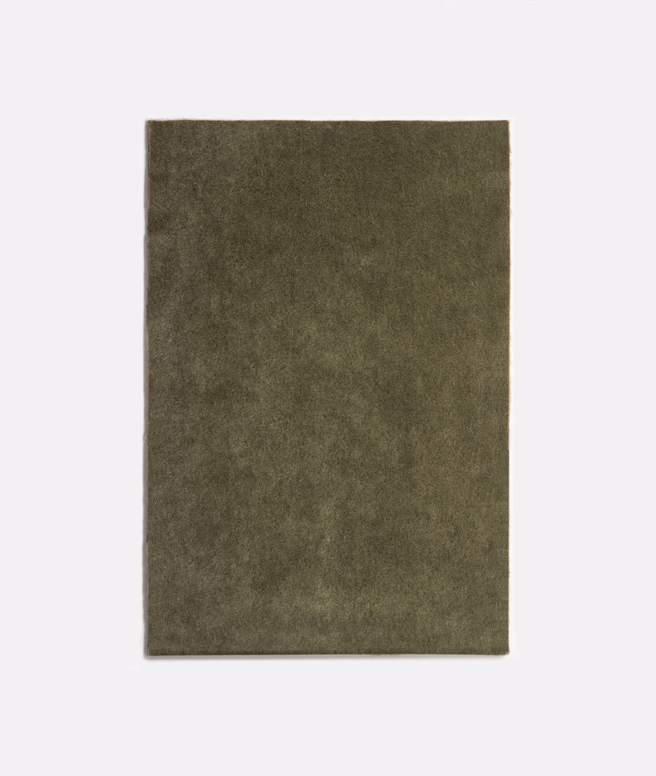 Muted olive-brown velvet swatch with a softly mottled, light-catching nap