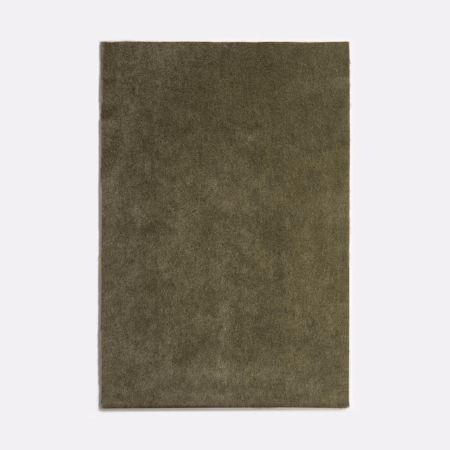 Muted olive-brown velvet swatch with a softly mottled, light-catching nap