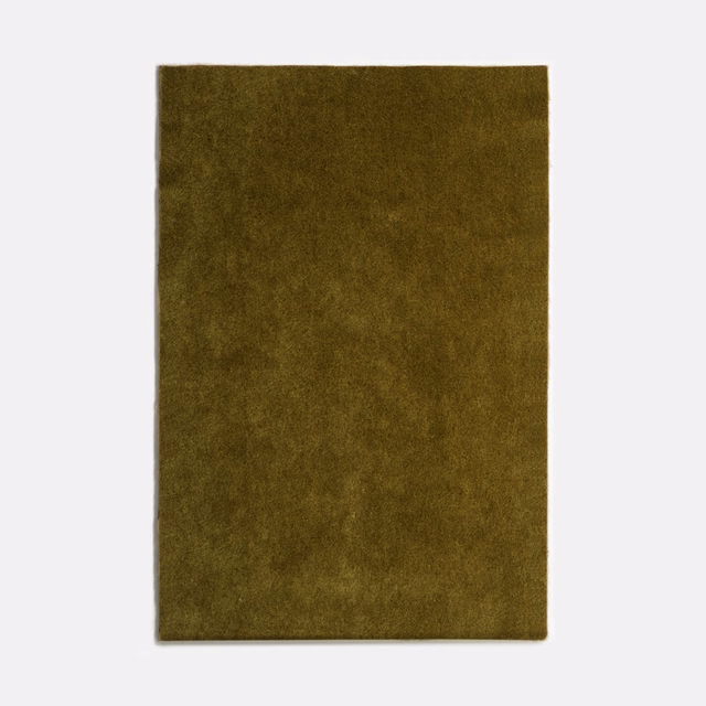 Mousse olive-brown velvet swatch with softly clouded pile and subdued sheen
