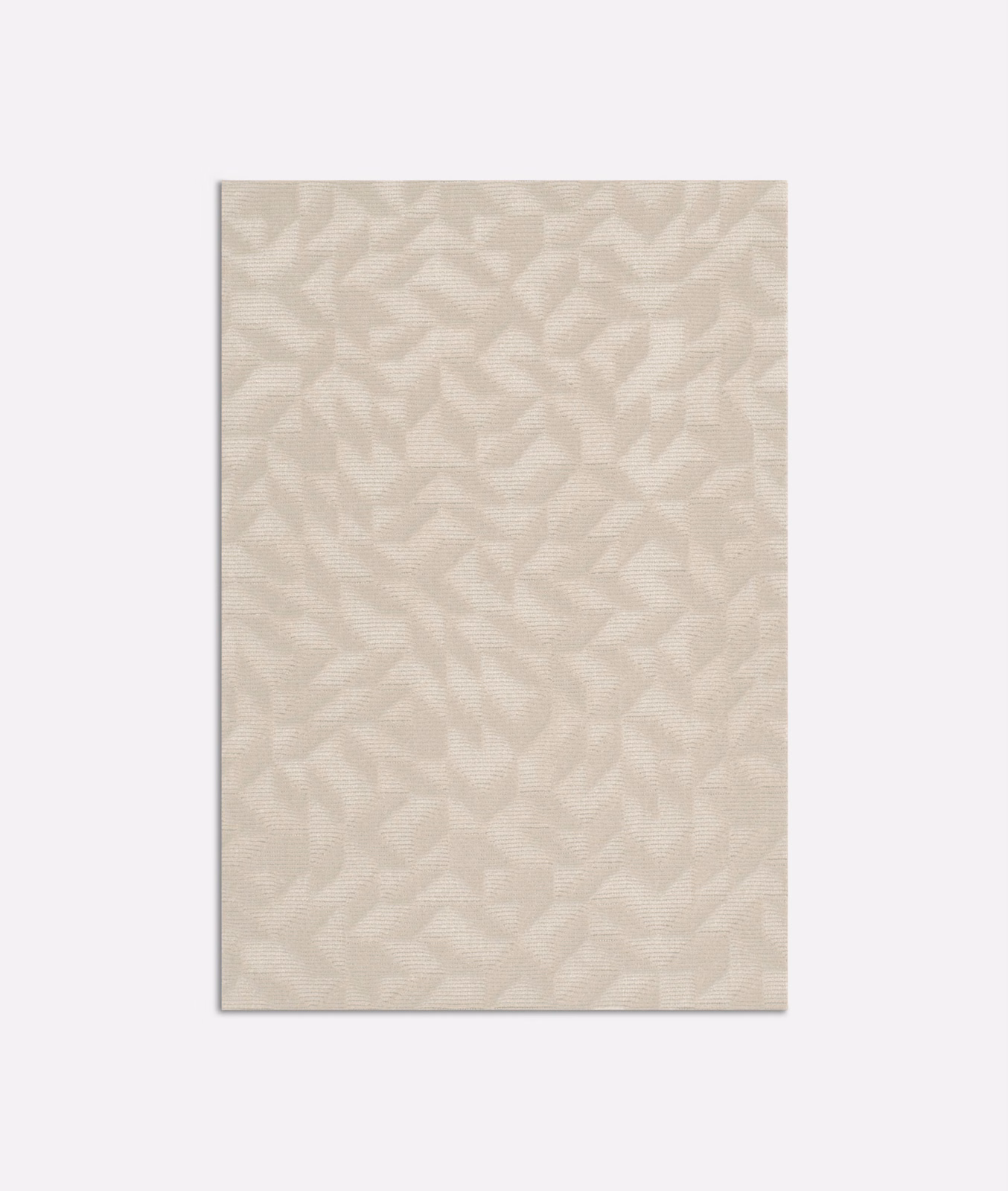Warm ivory velvet with soft feathered geometric motifs and fine tonal texture