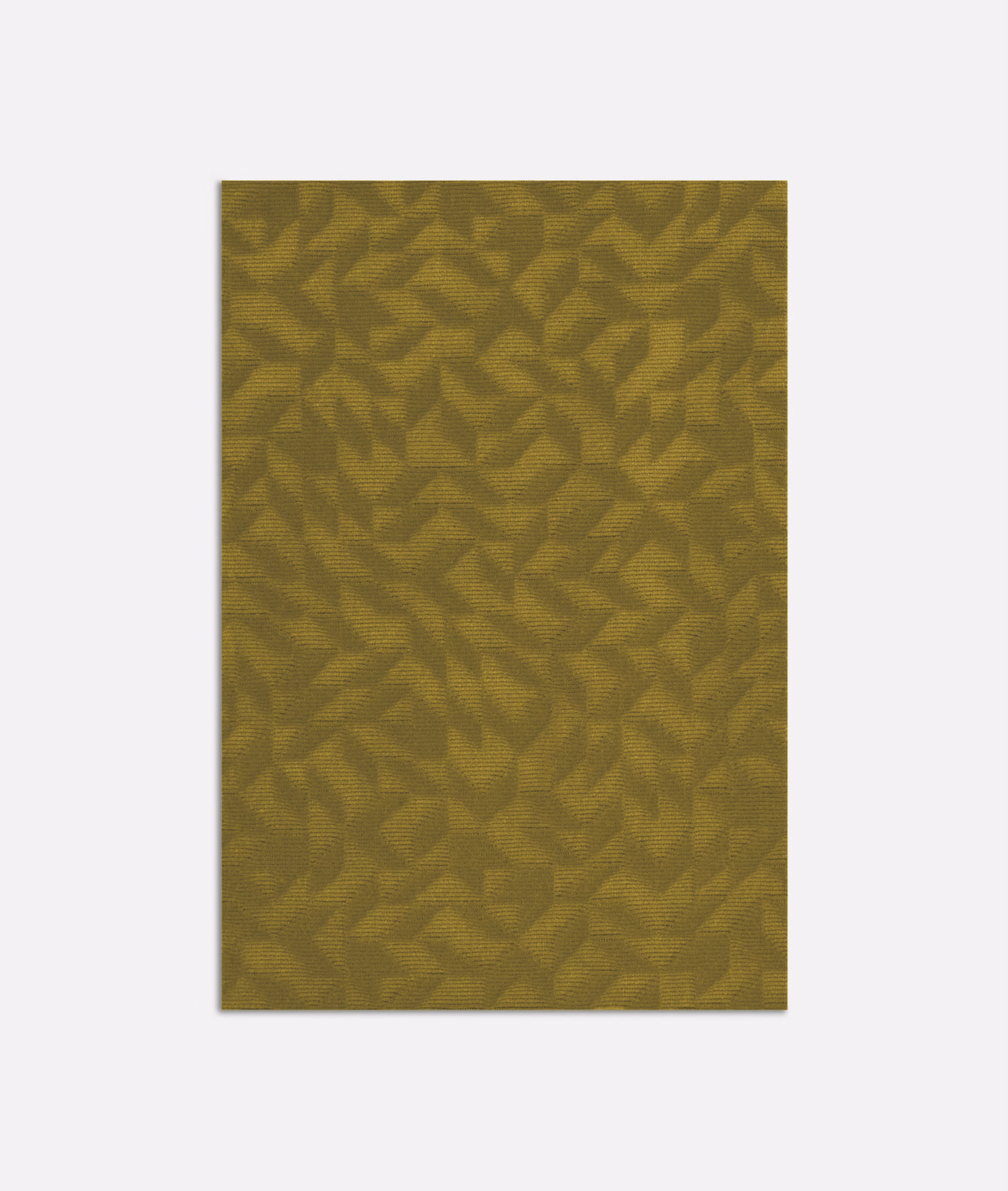 Warm olive-gold velvet showing a dense tonal abstract leaf motif