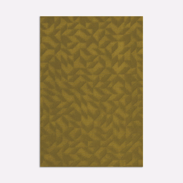 Warm olive-gold velvet showing a dense tonal abstract leaf motif