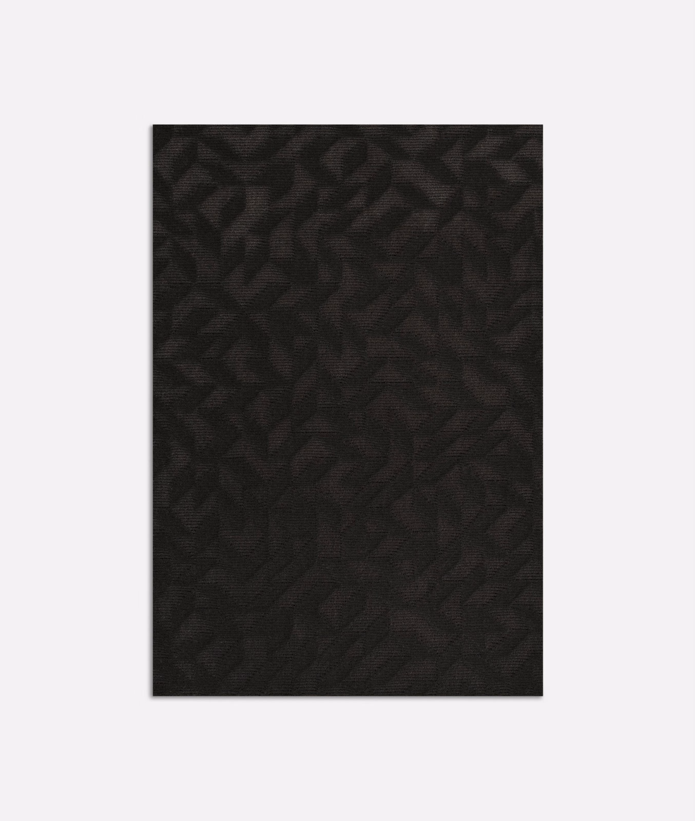 Near-black charcoal velvet with a shadowy angular tonal pattern