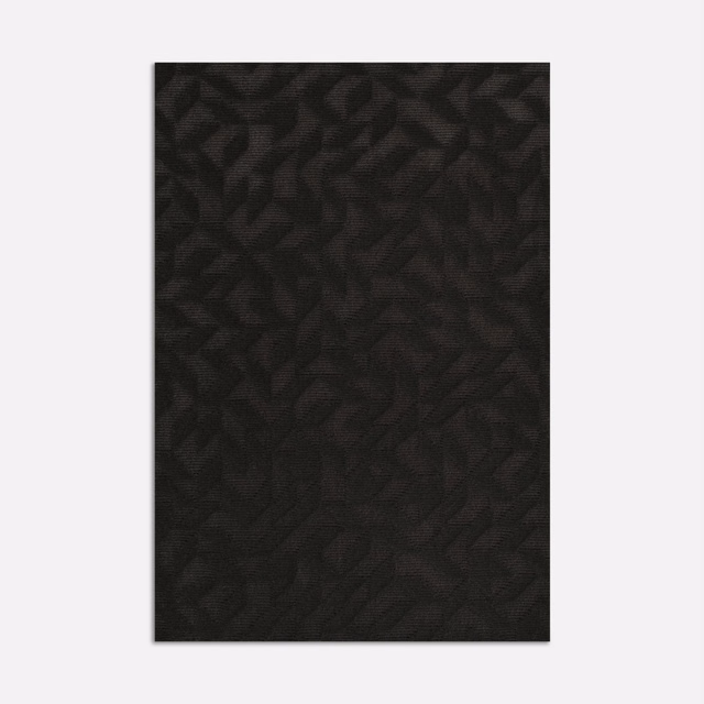 Near-black charcoal velvet with a shadowy angular tonal pattern
