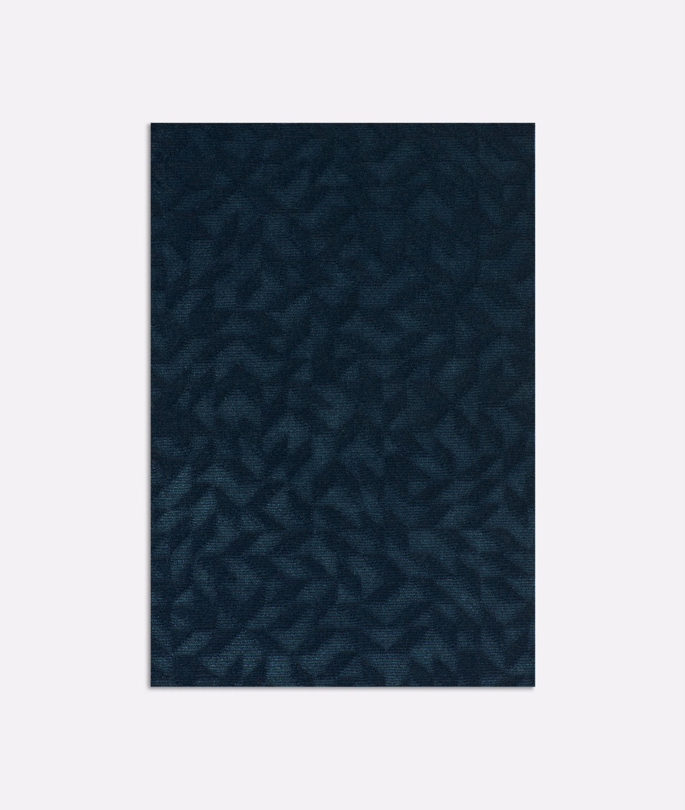 Deep denim velvet with shadowy blue-black angular organic pattern and subtle texture