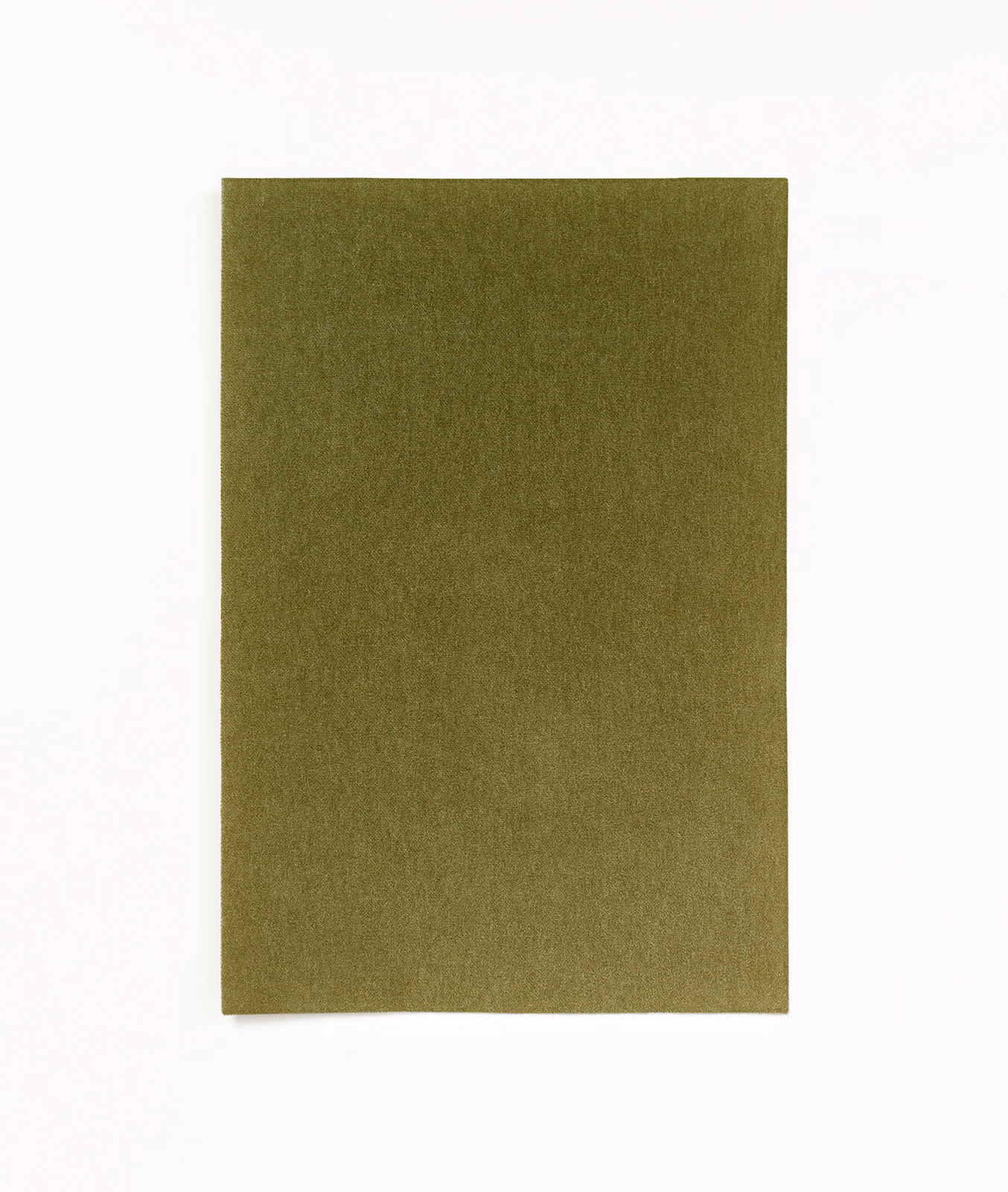 Plain moss-olive velvet swatch showing a softly brushed, directional nap