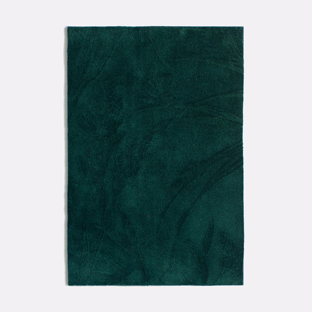Deep teal velvet with shadowy sweeping forms and a softly brushed nap