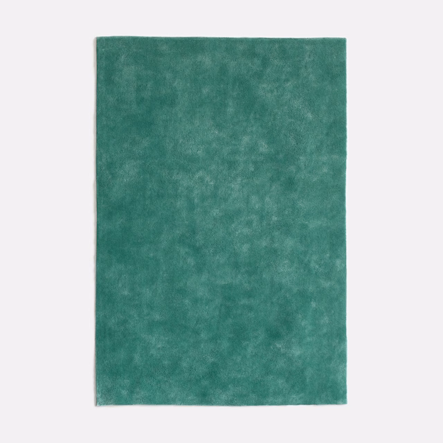 Muted celadon teal velvet with a softly clouded, light-catching pile
