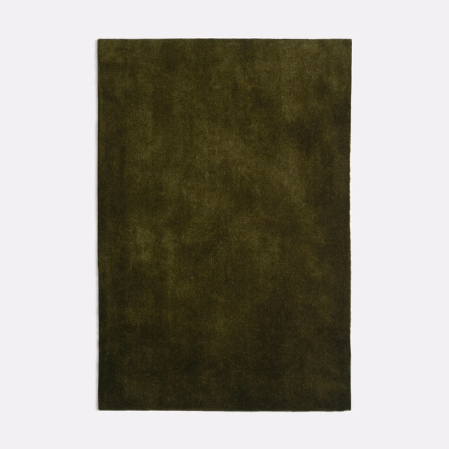 Deep moss-olive velvet with a softly mottled, light-shifting pile