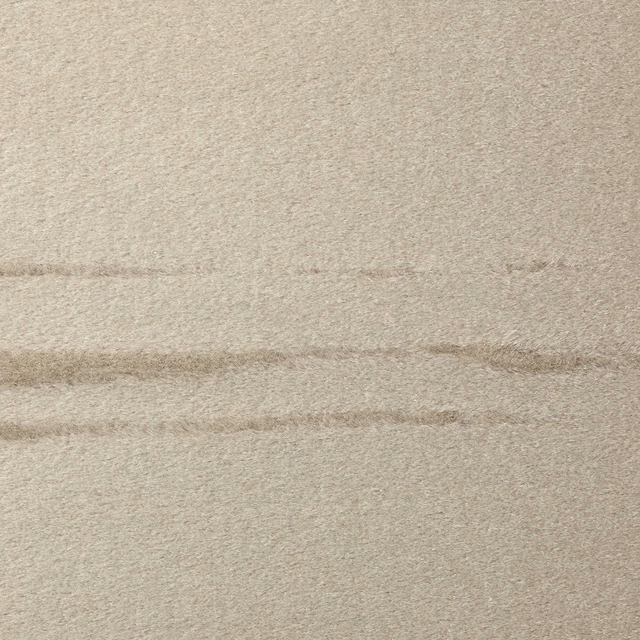 Pale mastice greige velvet with brushed pile and horizontal tonal bands