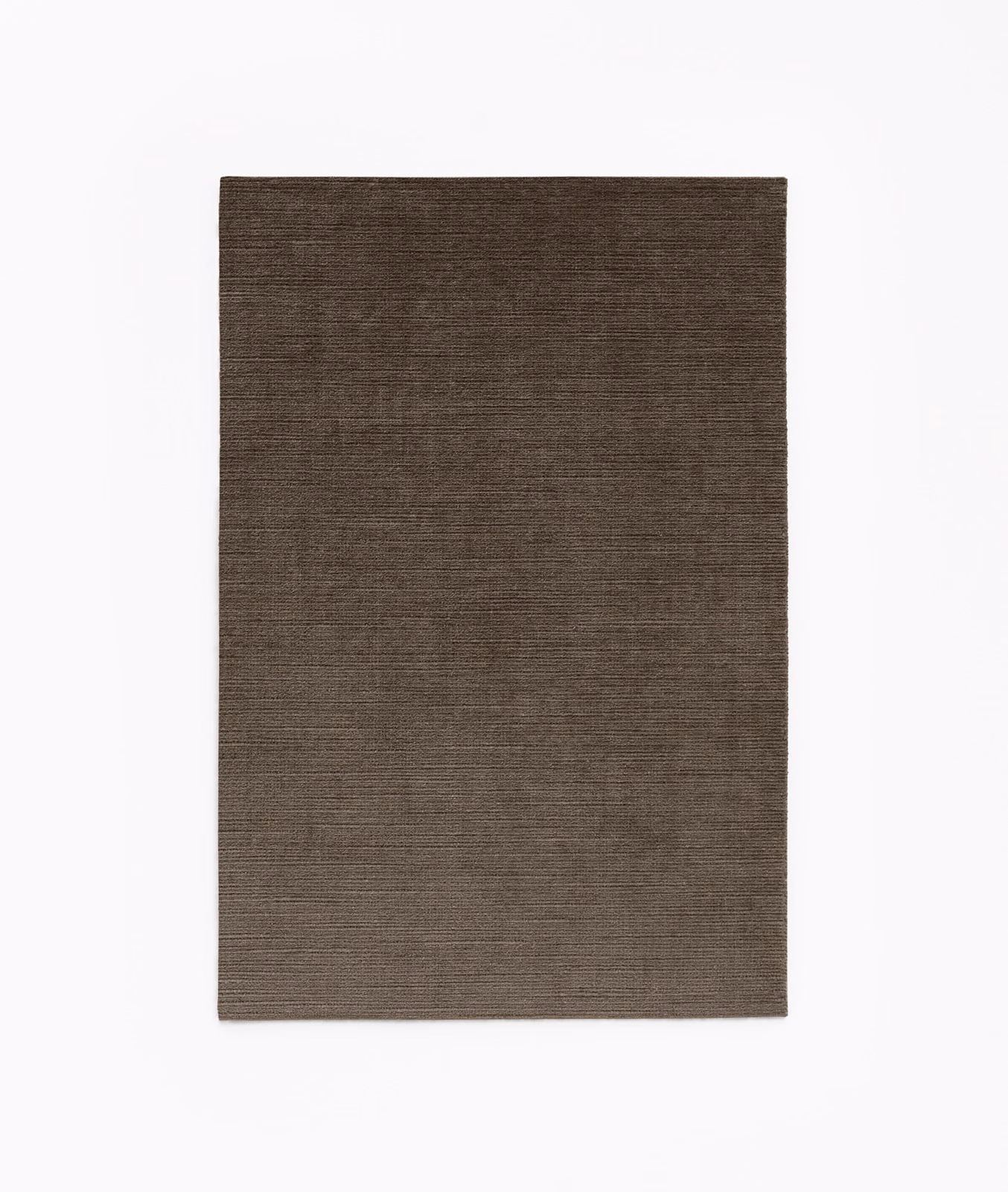 Dark chocolate-brown velvet swatch with fine horizontal striated texture