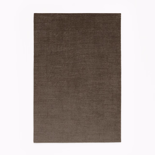 Dark chocolate-brown velvet swatch with fine horizontal striated texture